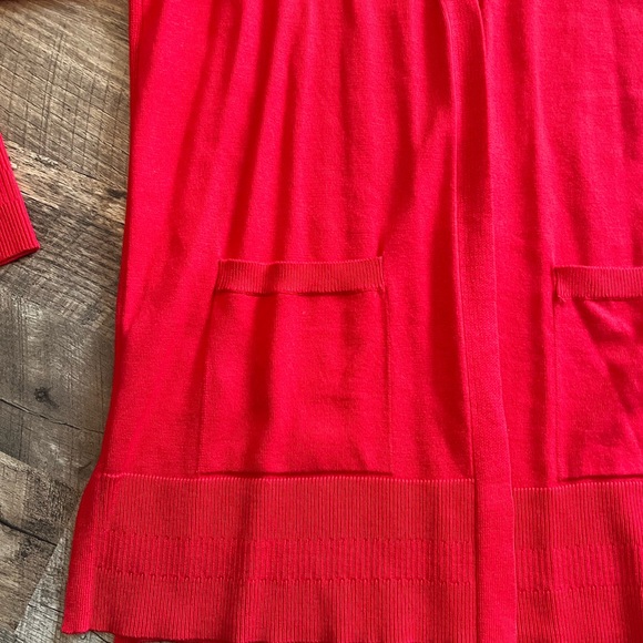Time and Tru Bright Red Women's Cardigan - Picture 4 of 12